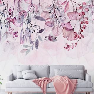 Papier Peint Foggy Nature Rose 400 X 280 Cm Rose