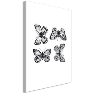 Tableau Four Butterflies (1 Part) Vertical 80 X 120 Cm Blanc