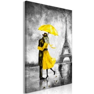 Tableau Paris Fog (1 Part) Vertical Yellow 60 X 90 Cm Gris
