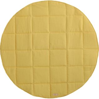 Tapis De Sol Molletonné Bébé Rond Jaune 120x120x3cm