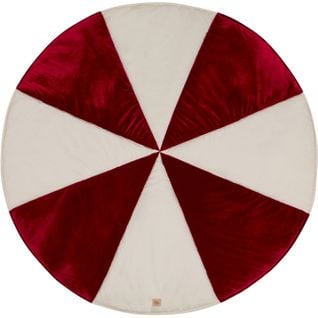 Tapis De Sol Molletonné Bébé Rond Rouge 120x120x3cm