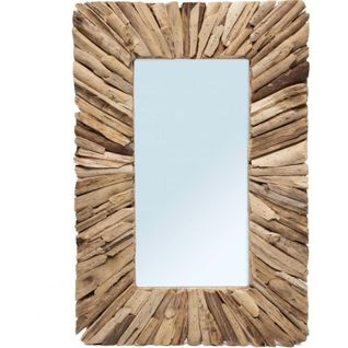 Miroir Rustique Bordure En Bois Bazar Bizar