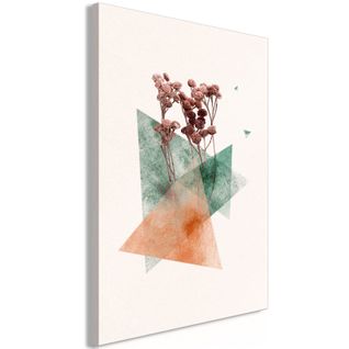 Tableau Modernist Flower Vertical 40 X 60 Cm Blanc