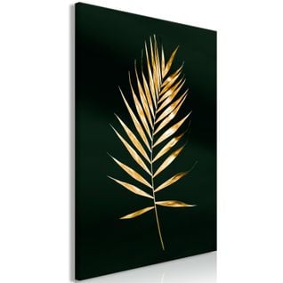 Tableau Sophisticated Leaf Vertical 40 X 60 Cm Noir