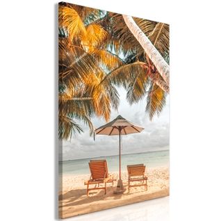 Tableau Palm Umbrella Vertical 60 X 90 Cm Beige