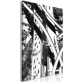 Tableau City Geometry Vertical 40 X 60 Cm Noir