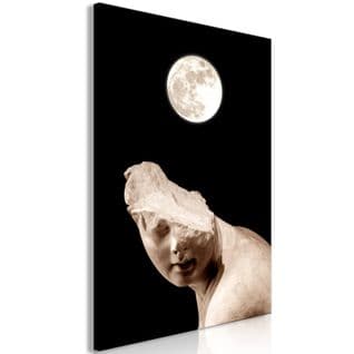 Tableau Moon And Statue Vertical 40 X 60 Cm Noir