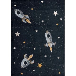 Tapis Enfant Fusées Rapides 160 X 230 Cm Noir