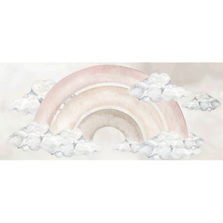 Sticker Arc-en-ciel Pastel Et Nuages Pour Décoration Murale