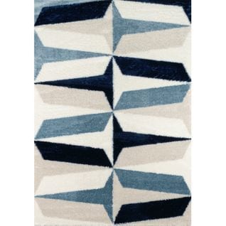 Tapis Tissé Intérieur Karena Géométrique 120 X 160 Cm Bleu