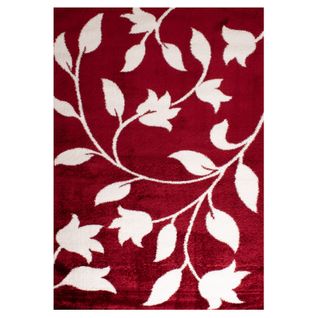 Tapis Tissé Intérieur Oslo Feuille 160 X 230 Cm Rouge