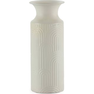 Vase Design Élégant En Métal Blanc