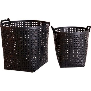 Panier Boho Chic En Bambou Noir