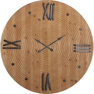 Horloge Murale Vintage En Bois Tropical Et Fer