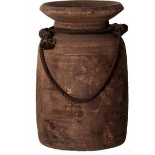 Vase Ethnique En Teka Recyclé Pour Déco Unique