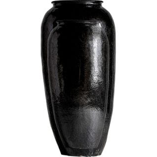 Vase Oriental Noir En Céramique Élégant