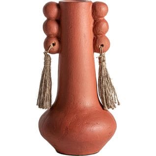Vase Ethnique En Terracota Et Touches De Jute