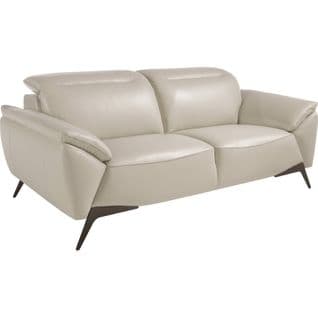 Sofa 2 Places Design Cuir Taupe Angel Cerda