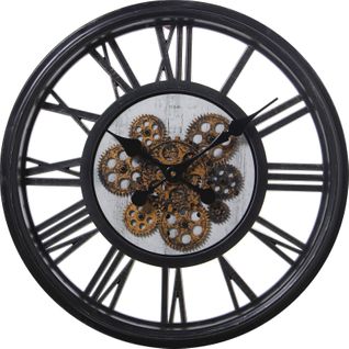 Horloge Murale Engrenages Visibles Style Industriel