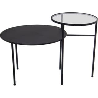 Table D'appoint Métal Noir Design Élégant Et Pratique