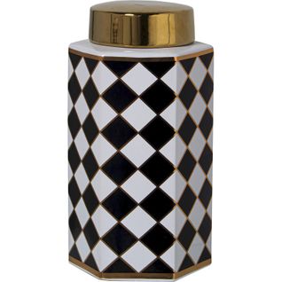 Vase Design Géométrique En Céramique Noir Et Blanc