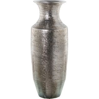 Vase Élégant Argenté Effet Texturé Pour Votre Intérieur