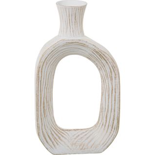 Vase Élégant Céramique Blanc Et Or Pour Déco Chic