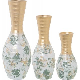 Vase Céramique Vert Et Or Pour Une Déco Élégante