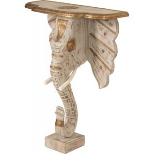 Console Éléphant En Bois De Manguier Pour Entrée Exotique