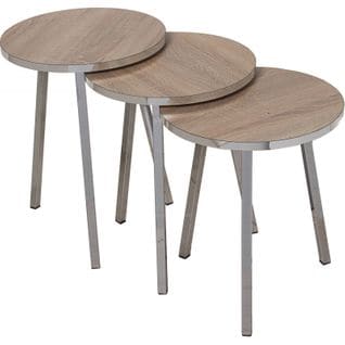 Table Gigogne Design Bois Et Pieds Chromés Pour Salon