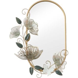 Miroir Floral Élégance Dorée Pour Décoration Murale