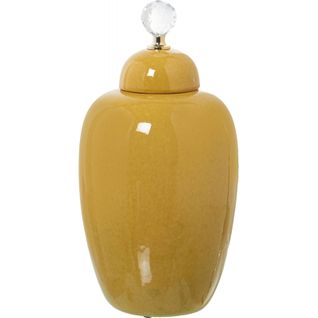 Vase En Céramique Jaune Éclat Pour Décoration Chic