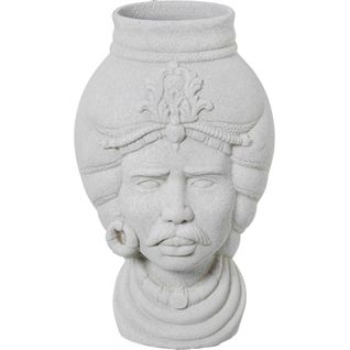 Vase Céramique Blanche à Motif Africain Élégant