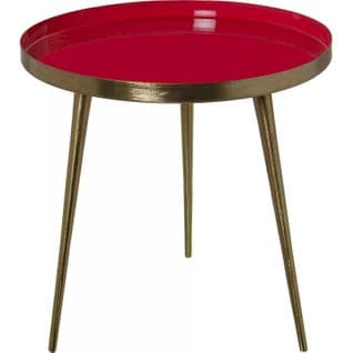 Table D'appoint Design Épuré En Métal Rouge Elegante