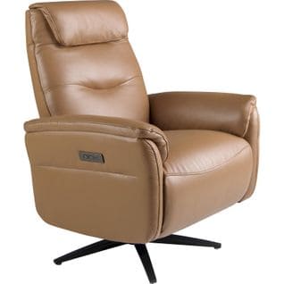 Fauteuil Relax Pivotant Cuir Marron Angel Cerda