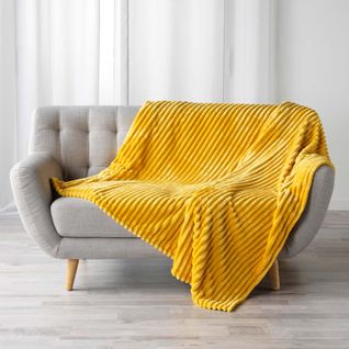 Plaid Flanelle 180x220cm Galie Jaune