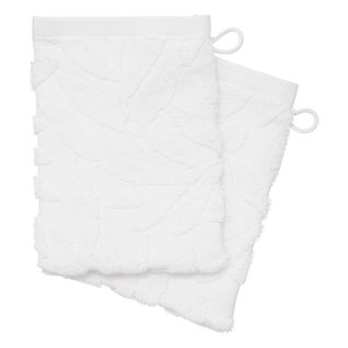 2 Gants De Toilette Tencel 15 X 21 Cm Ciselle Blanc