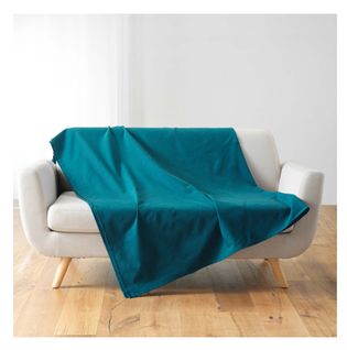 Plaid Jete De Lit Fauteuil 180 X 220 Cm Lucilia Bleu