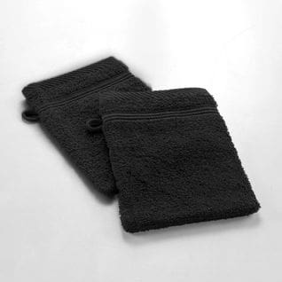 Lot De 2 Gants De Toilette 15 X 21 Cm Tendresse Noir