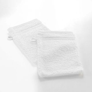 Lot De 2 Gants De Toilette 15 X 21 Cm Tendresse Blanc