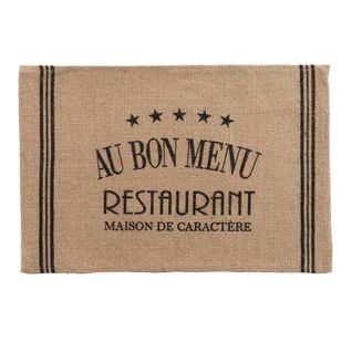 Set De Table Jute 30 X 45 Cm Au Bon Menu Noir