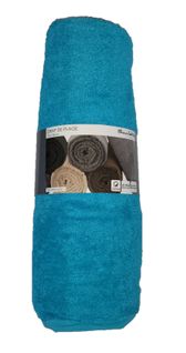 Serviette Drap De Plage 100 X 180 Cm Bouclette Uni Turquoise