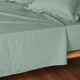 Drap Plat Coton 180 X 290 Cm Emotion Sauge