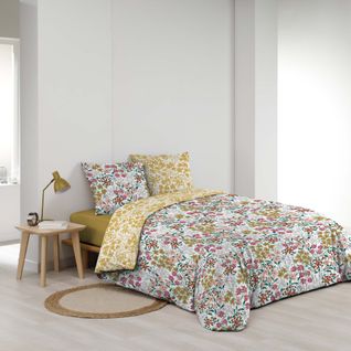 Housse Couette + Taies 220 X 240 Cm Les Fleurs De Claudia