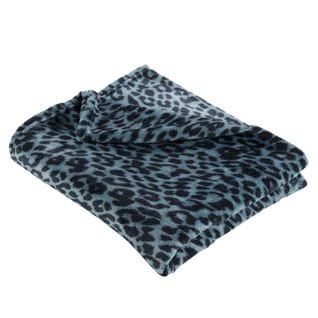 Plaid Flanelle 125 X 150 Cm Leopard Bleu