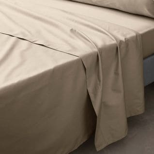 Drap Plat 180 X 290 Cm Percale De Coton Sable