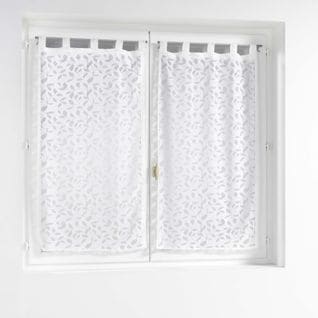 Paire De Rideaux Voile Maille 60 X 120 Cm Mannon Blanc