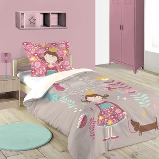 Housse De Couette + 1 Taie 140 X 200 Cm Princesse Lena