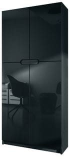 Armoire De Bureau Noir Mat Et Façades Laquées (lxhxp) : 82 x 185 x 37