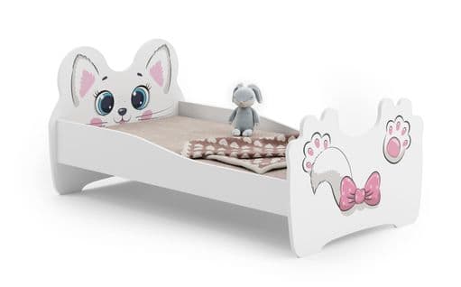 Lit Enfant Mouna Avec Et Cadre - Chat Rose - 140 Cm X 70 Cm